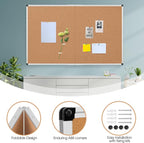 Extra Large Cork Bulletin Board 72" X 48", Foldable Notice Pin Board - Image 6
