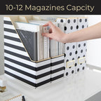 BLU MONACO | Cardboard Magazine File Holder Set of 4 | Vertical Magazine File - Image 6