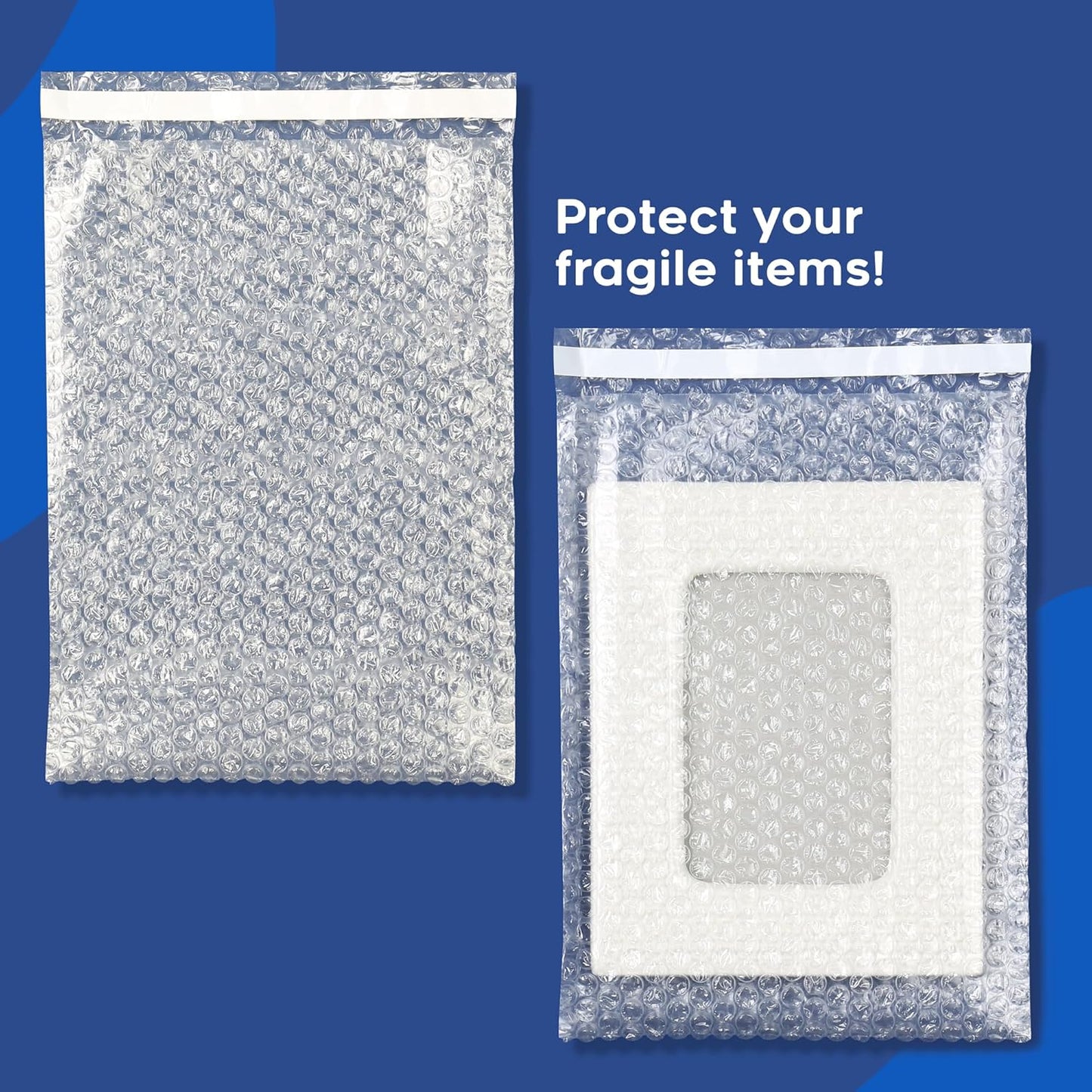 The Boxery 7x11.5" Clear Self-Sealing Bubble Out Bag Pouches -350 Pack- Bubble Cushion Wrap Bags for Packing, Storage, Moving, and Shipping fragile items
