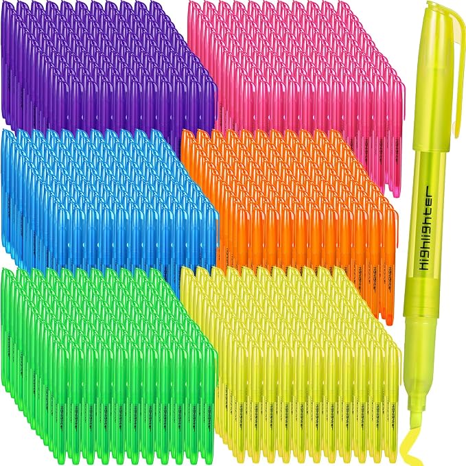 Thenshop 540 Pcs Highlighters Bulk 6 Assorted Colors No Bleed Chisel Tip by Thenshop
