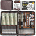Nicpro 58 PCS Art Drawing Supplies Kit in Leather Case, Art Mechanical Pencil by Nicpro