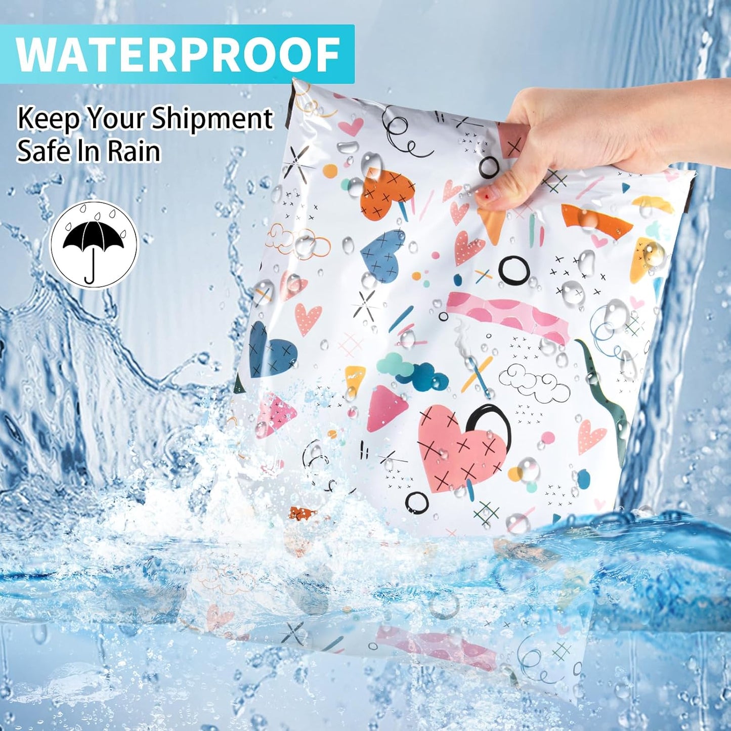 Oududianzi Poly Mailers 6X9, 100Pack Shipping Bags, Fashion Shipping Envelopes, Plastic Packaging Bags, Self-Seal Polymailers, Mailing Poly Bags for Business, Clothing (Graffiti Pattern)
