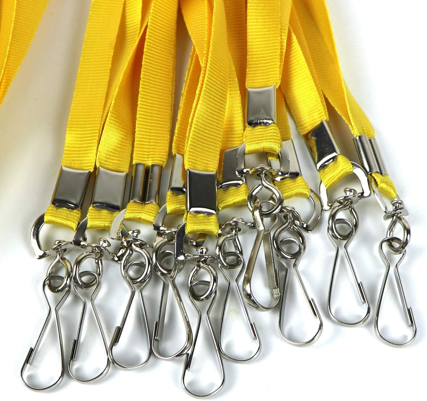 Bulk Lanyards Premium Cruise Lanyard Nylon Badge Lanyards Id Holder Perfect for Office, Kids, Teachers (Yellow, 50 Pack)