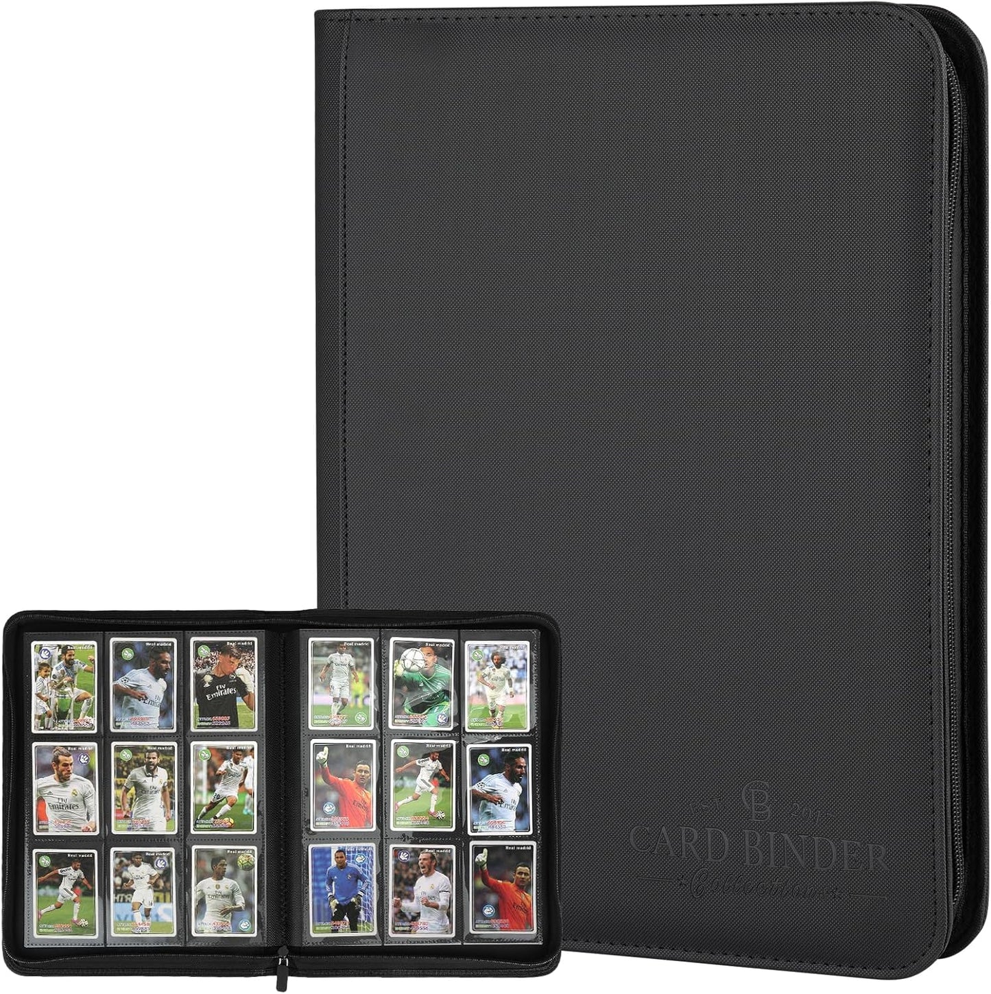 9 Pockets Card Binder,Premium Zip Trading Card Binder,540 Double Sided Pocket PU Collection Binder, Collector Album, Card Folder for MTG, TCG, Business Cards.(Black)