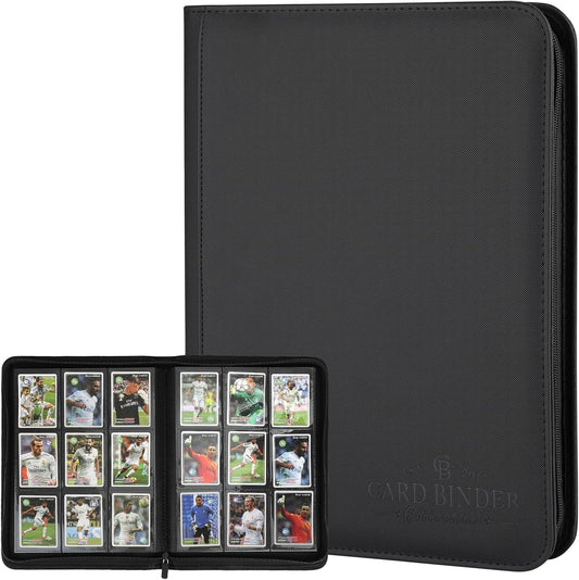 9 Pockets Card Binder,Premium Zip Trading Card Binder,540 Double Sided Pocket PU Collection Binder, Collector Album, Card Folder for MTG, TCG, Business Cards.(Black)