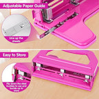 AFMAT 3 Hole Punch Heavy Duty, 9/32" Holes, 50-Sheet Hole Puncher 3 Ring - Image 4