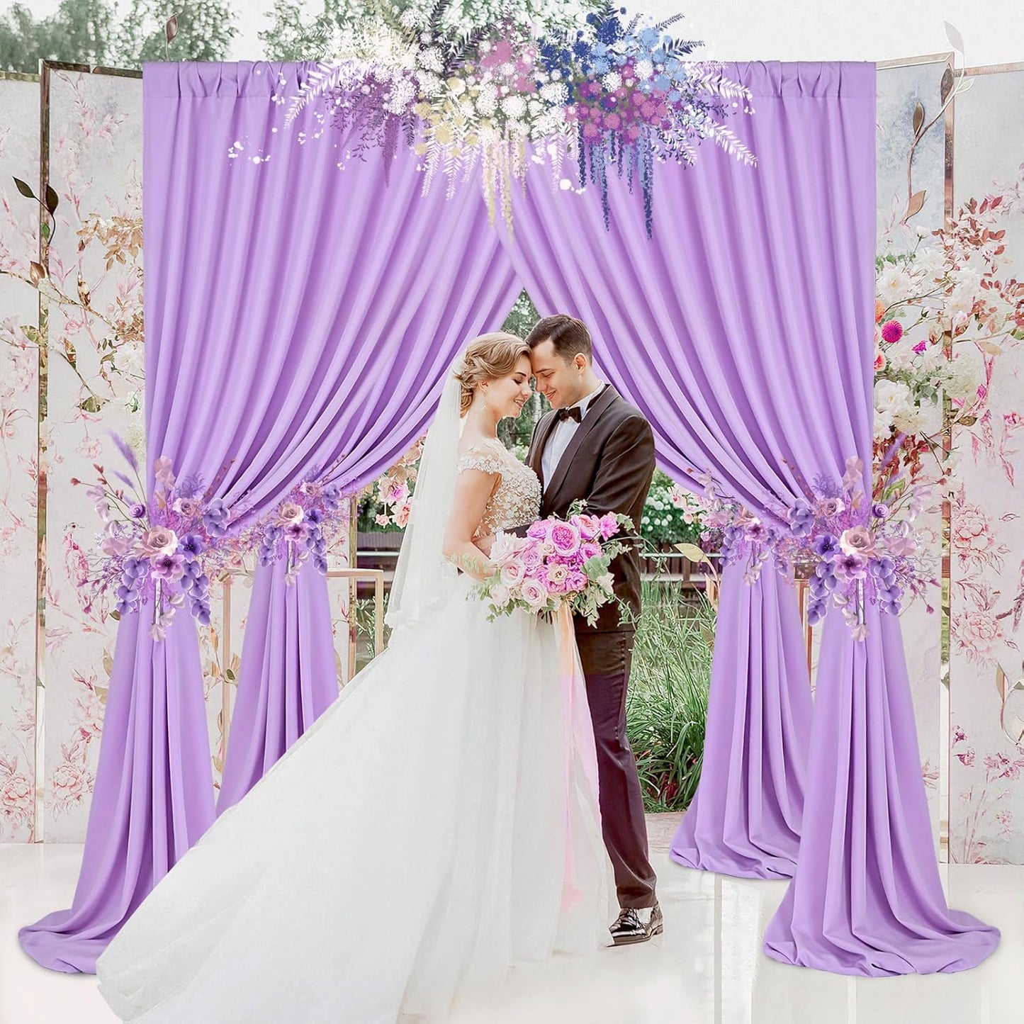 Lavender Backdrop Curtains 30x10ft: Party Backdrop Drapes Fabric - Wedding Photography Background Decorations