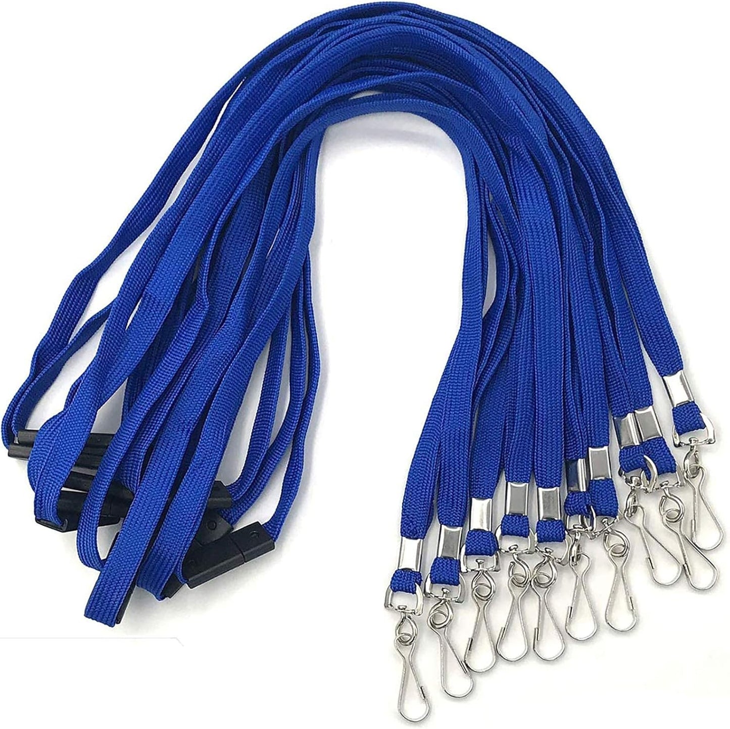 Safety Lanyards Premium Breakaway Blue Lanyard Comfortable Neck Straps Lanyards Swivel J Hook for ID Badges 25 Pack