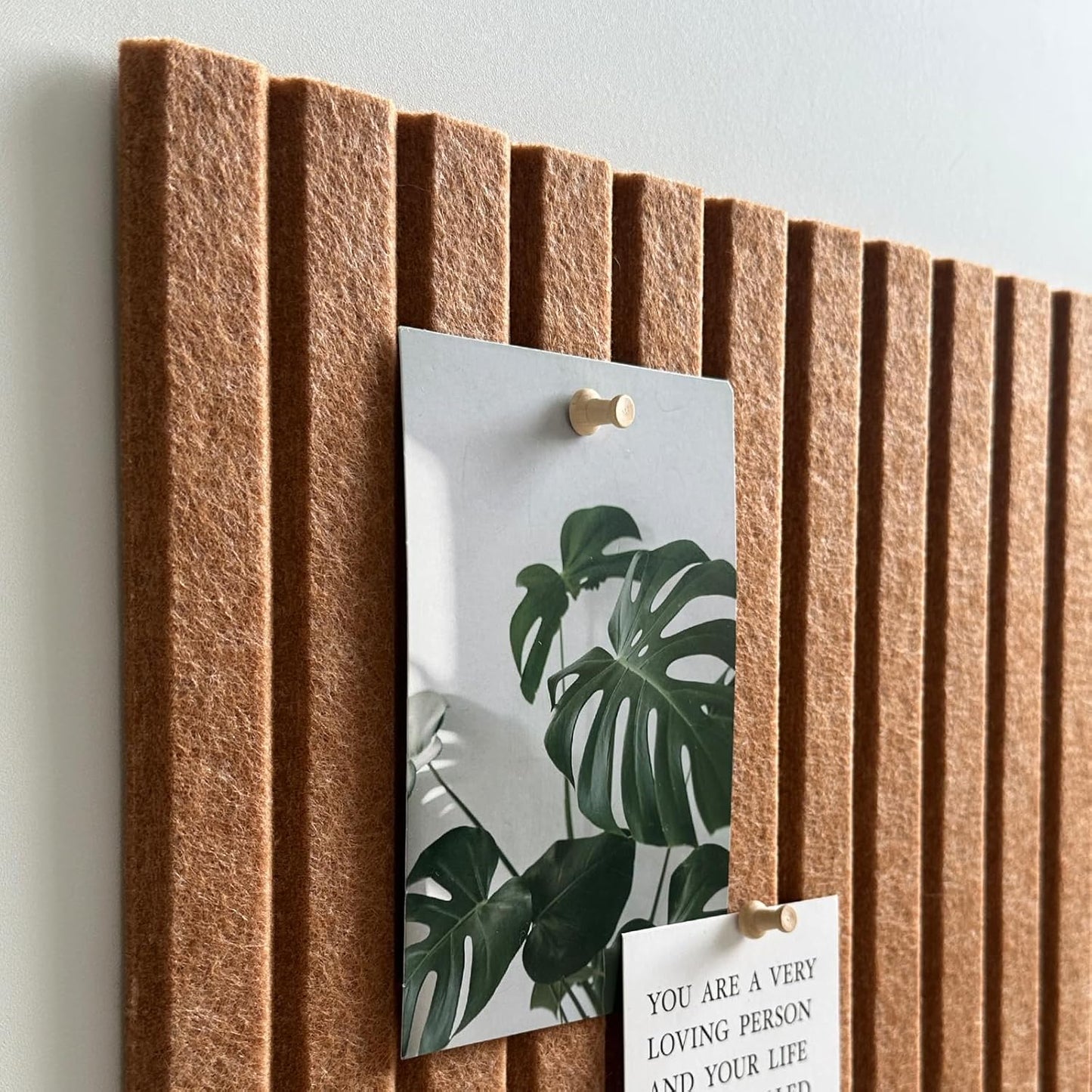 Large Cork Board for Office, 8 Pack Felt Wall Tiles with Slat Wall Paneling and Safe Removable Adhesive Tabs, Felt Bulletin Board Pin Board Cork Boards for Walls - Copper