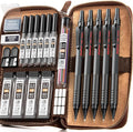 Nicpro 20PCS Black Metal Mechanical Pencil Set in Leather Case, Drafting Pencil by Nicpro