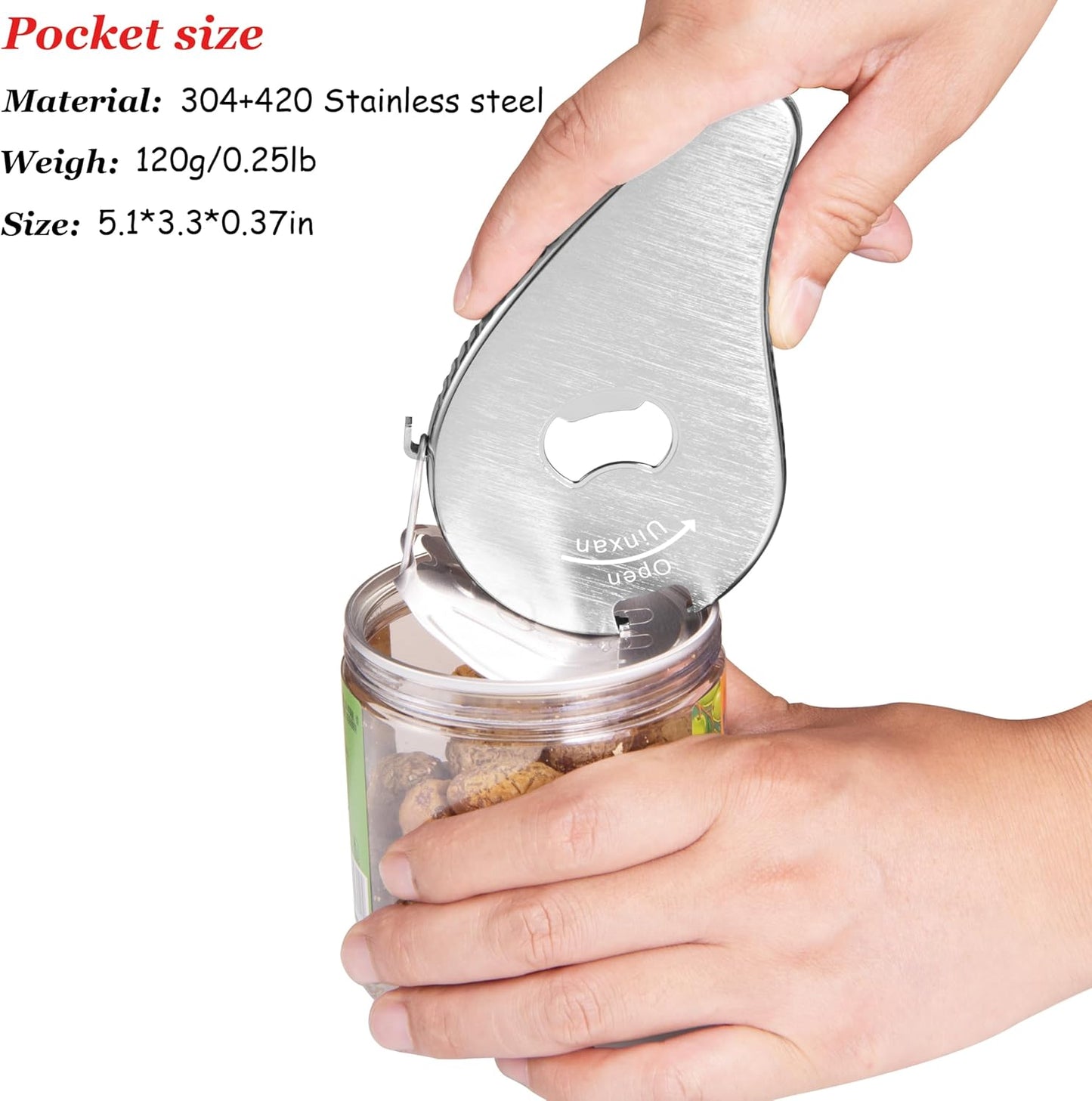 Jar Bottle Can Opener for Weak Hand & Seniors with Arthritis - Easy Twist Off Caps (0.6"-2.7") & Pull Tab Seals,Unique Kitchen Gadget,Multi,Portable Christmas Gifts for Elderly/Women/Men