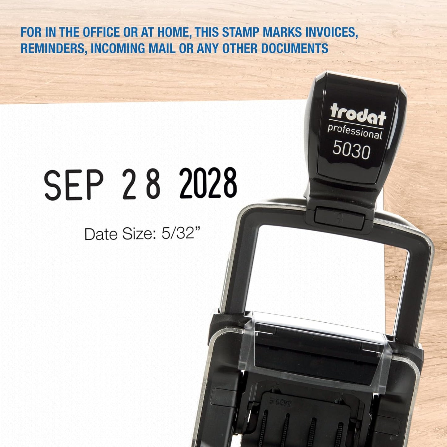 Trodat 5030 Professional 4.0 Date Only Stamp, Self Inking, Impression Size 1-5/8” x 3/8” (Black)