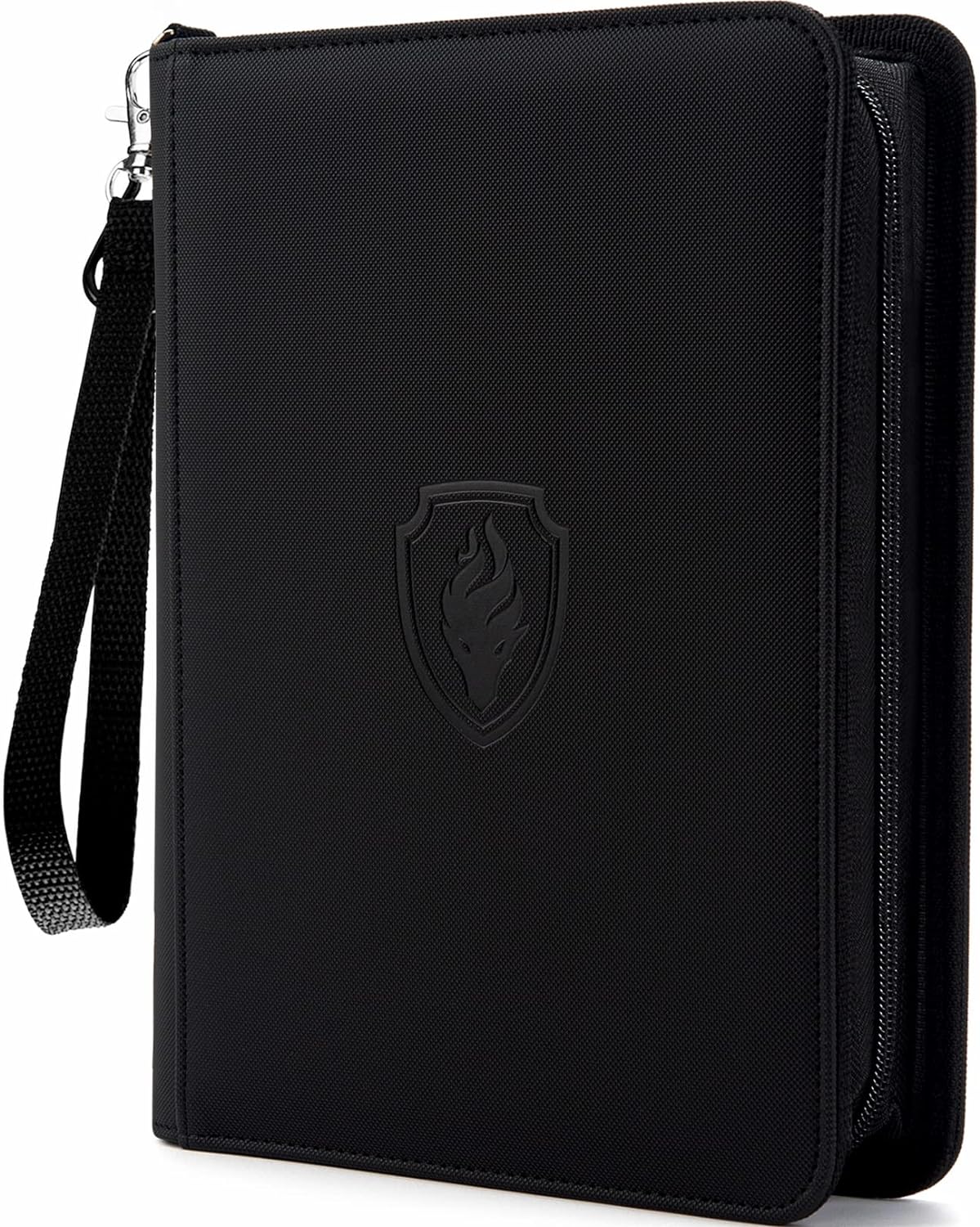 Premium 4 Pocket Zip Card Binder, Trading Card Binder for 320 Cards, Portable PU Card Collection Binder, Collector Card Album Folder for MTG, TCG, Sports Cards, Game Cards (Black)