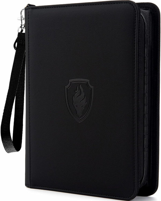 Premium 4 Pocket Zip Card Binder, Trading Card Binder for 320 Cards, Portable PU Card Collection Binder, Collector Card Album Folder for MTG, TCG, Sports Cards, Game Cards (Black)
