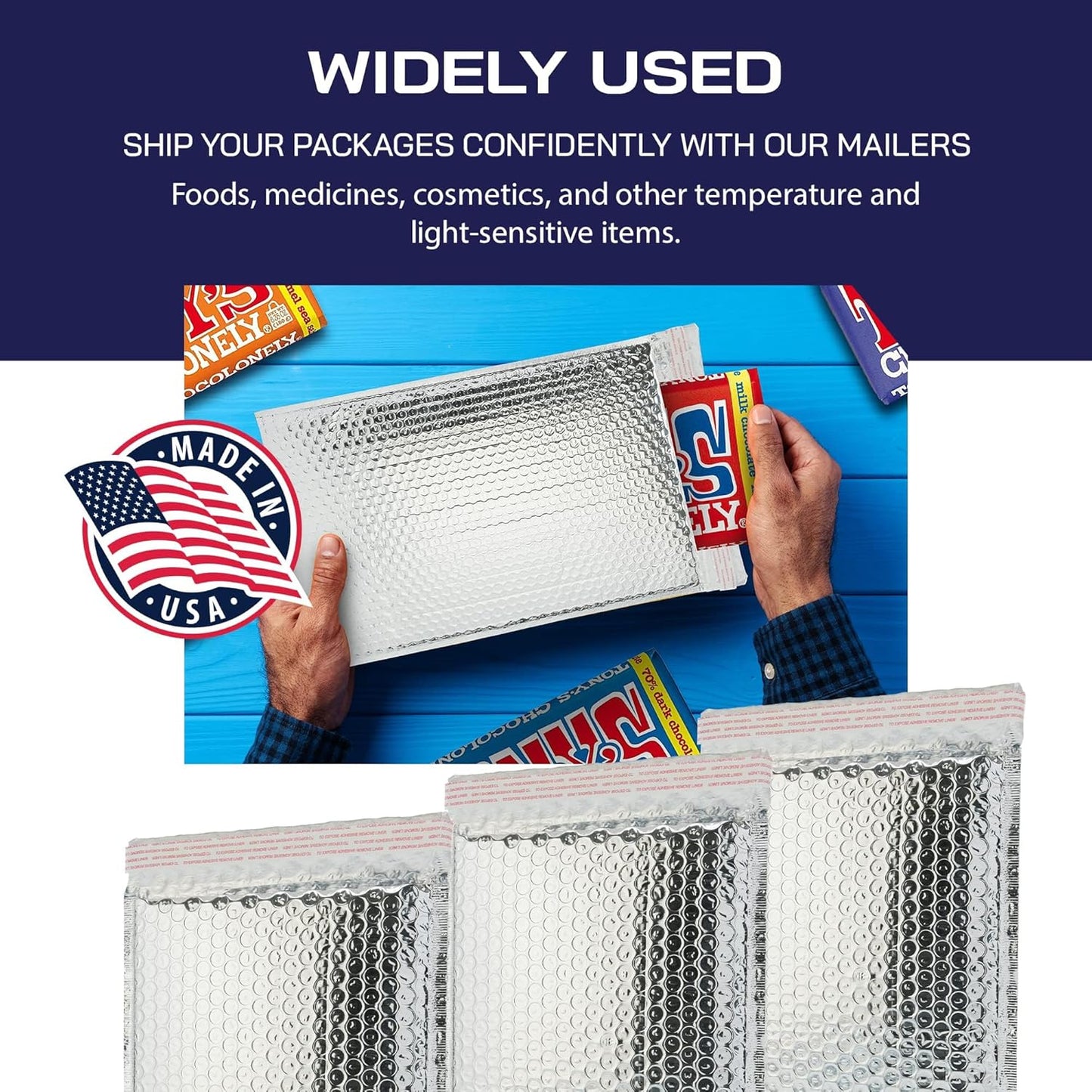 300-Pack Insulated Silver Thermal Bubble Mailers 18 x 23 - Waterproof Metallic Foil Self-Sealing Padded Envelopes for Cold Shipping, Perishables, Food, Cosmetics, Pharmaceuticals