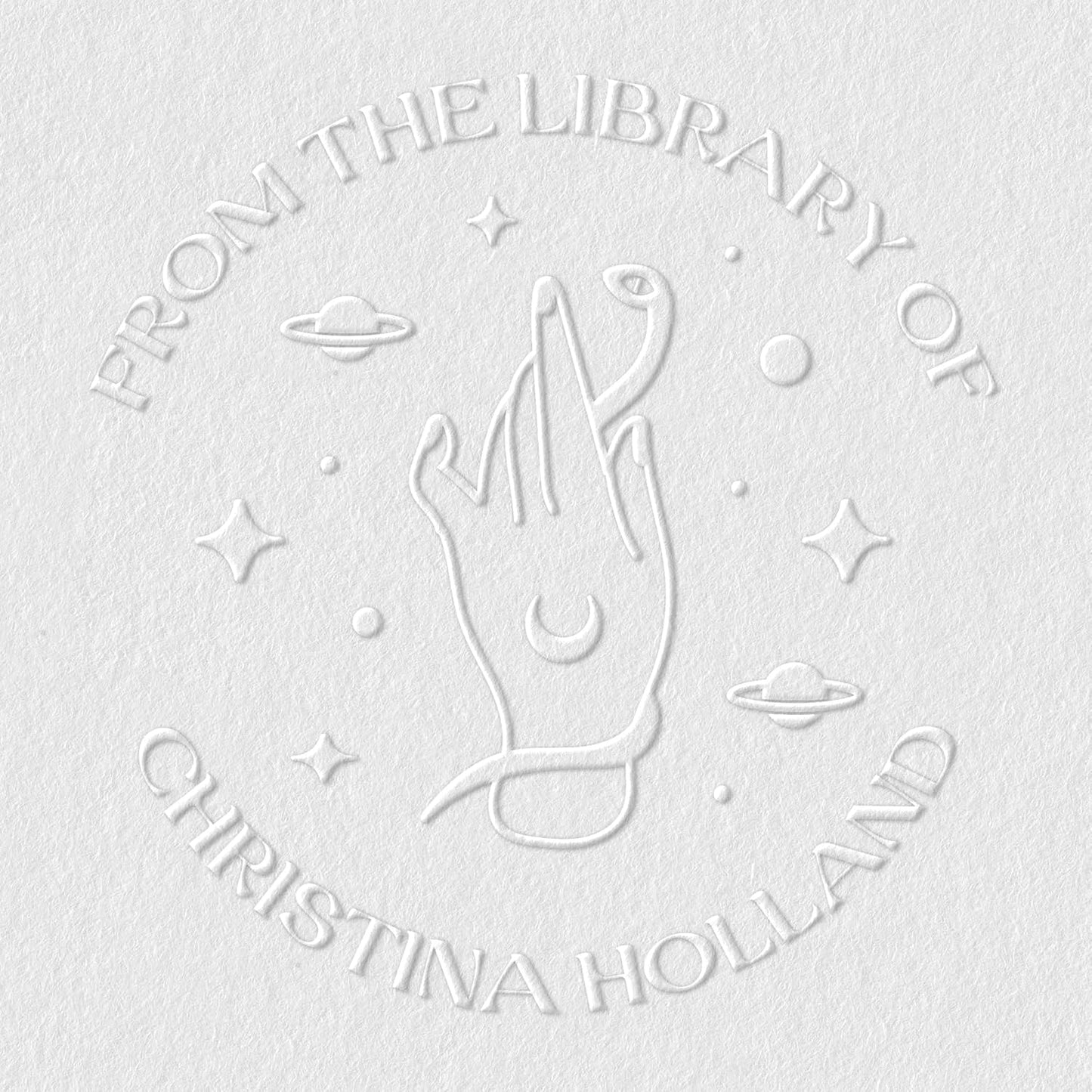 from The Library of Embossers & Stamps for Fantasy Book Readers | Custom Embosser | Custom Stamp | Ex Libris | Elevate Your Fantasy Collection of Stories and Novels (Design 6, Embosser)