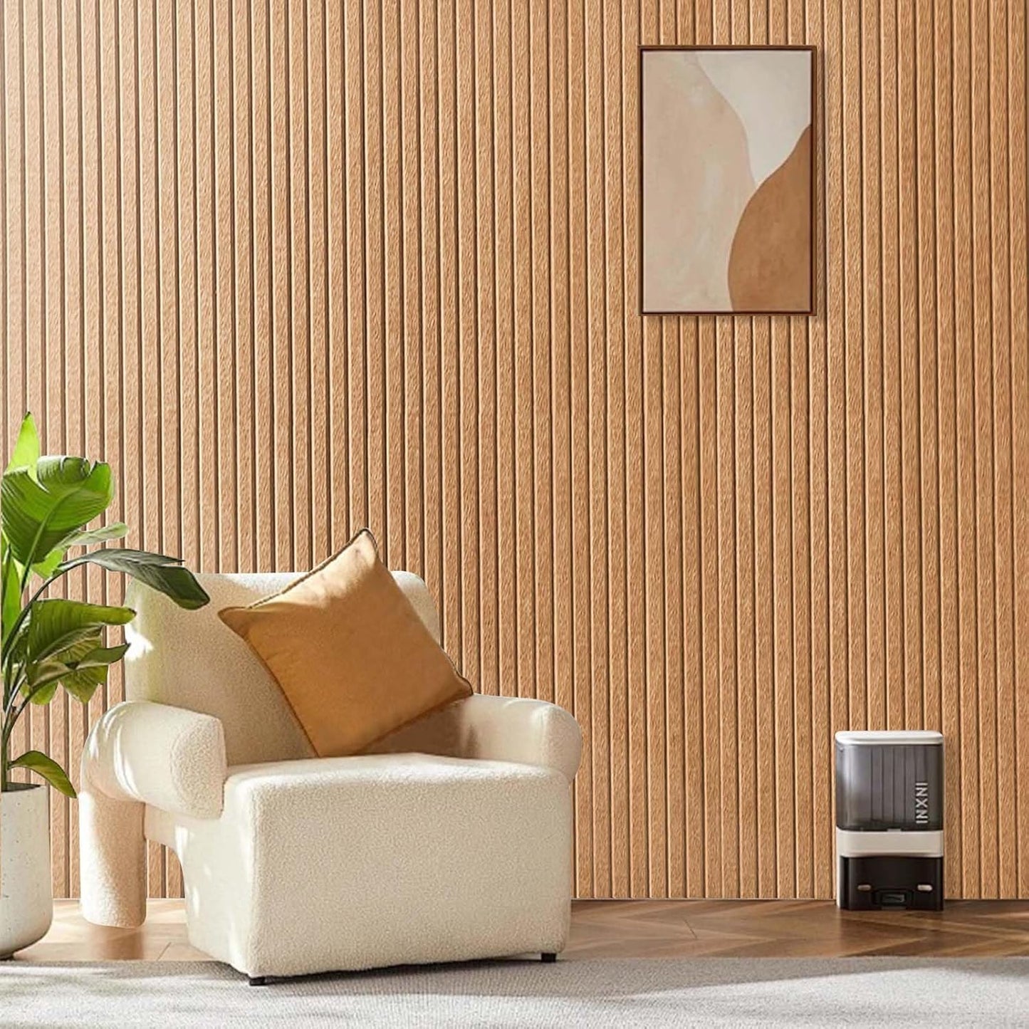 Large Cork Board for Office, 8 Pack Felt Wall Tiles with Slat Wall Paneling and Safe Removable Adhesive Tabs, Felt Bulletin Board Pin Board Cork Boards for Walls - Copper