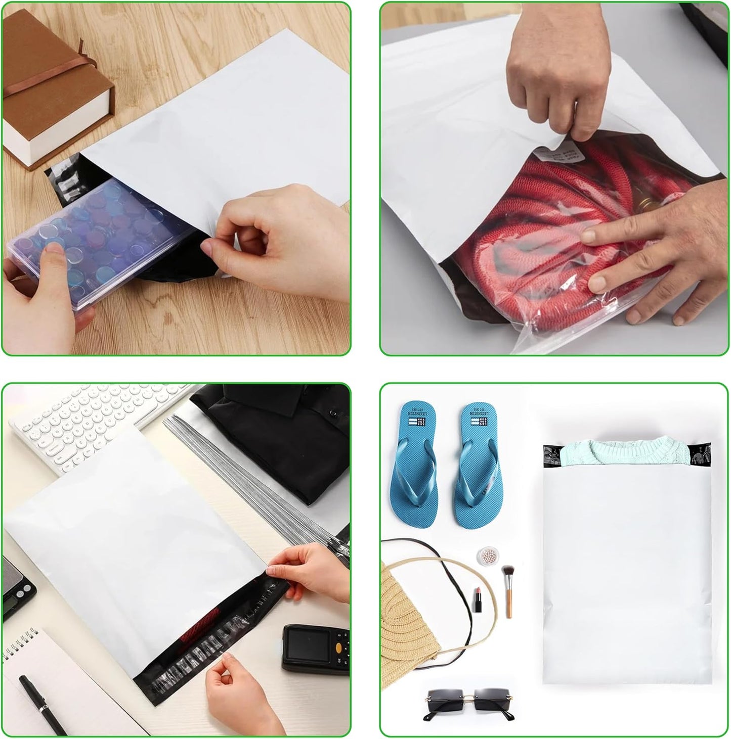 White Poly Mailers 9x12 Inch 100 Pcs, Self Adhesive Shipping Bags, Waterproof Poly Mailers, Glossy Finish, Packaging, Mailing Bags, Poly Bags for Shipping