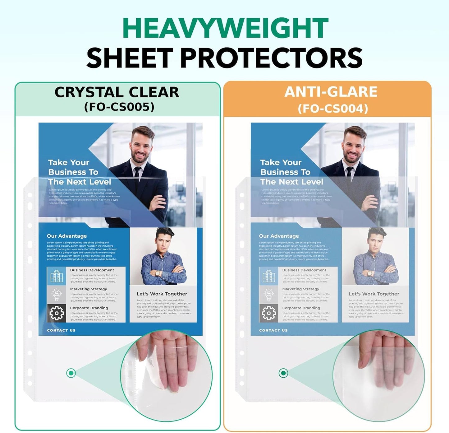100 Pack, 8.5 x11 Clear Sheet Protectors, Page Protectors Heavy Duty for 3 Ring Binder, Top Loading Plastic Sleeves