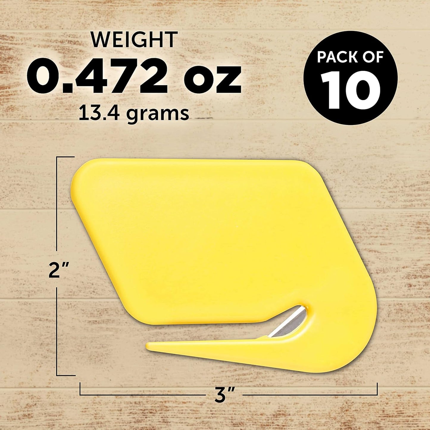 Translucent Plastic Letter Openers Set of 10, Bulk Pack - Perfect for Home or Office - Yellow