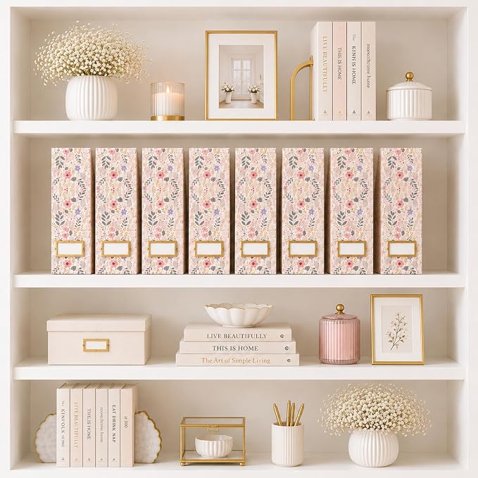 BLU MONACO | Cardboard Magazine File Holder Set of 4 | Standing File Holder - Image 2