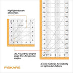 Fiskars 3-Piece Ruler & Connector Set, 6.5"x6.5" and 6.5"x24.5" Rulers - Image 6