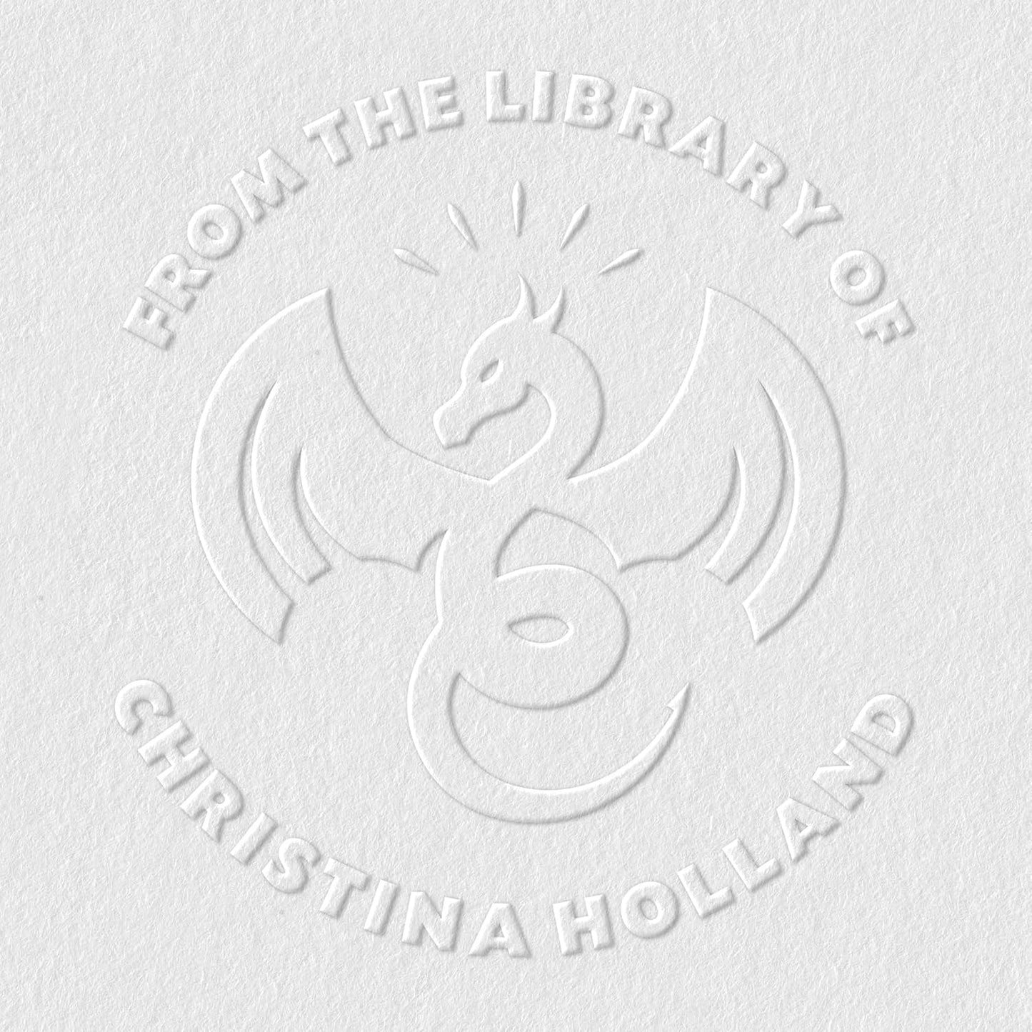 from The Library of Embossers & Stamps for Fantasy Book Readers | Custom Embosser | Custom Stamp | Ex Libris | Elevate Your Fantasy Collection of Stories and Novels (Design 5, Embosser)