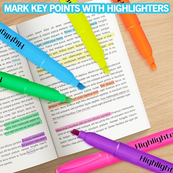YEGEER Highlighters, Chisel Tip Dry-Quickly Highlighter Markers, Office - Image 4