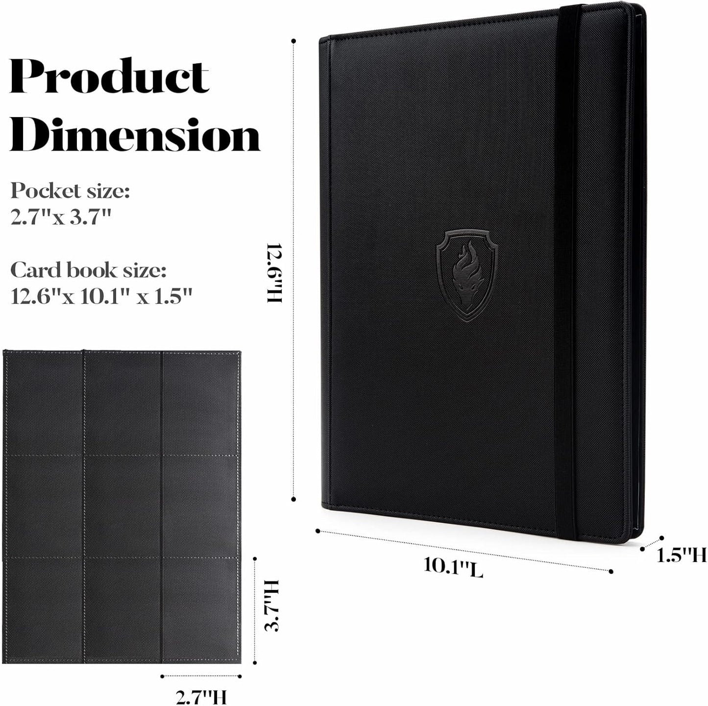 Trading Card Binder 9 Pocket, Fabmaker PU Cover Card Collection Binder for 360 Cards, Premium Card Book, Sturdy Card Holder Folders, Card Album for YuGiOh, MTG, TCG, Game Cards & Sports Cards, Orange