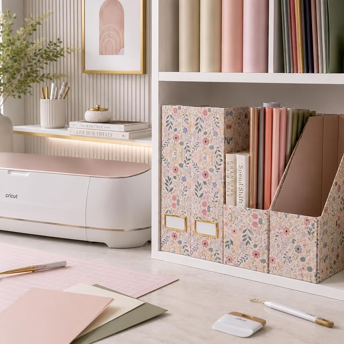 BLU MONACO | Cardboard Magazine File Holder Set of 4 | Standing File Holder - Image 5