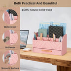 dreampossible Pink Wood Desk Organizer and Accessories - Image 3