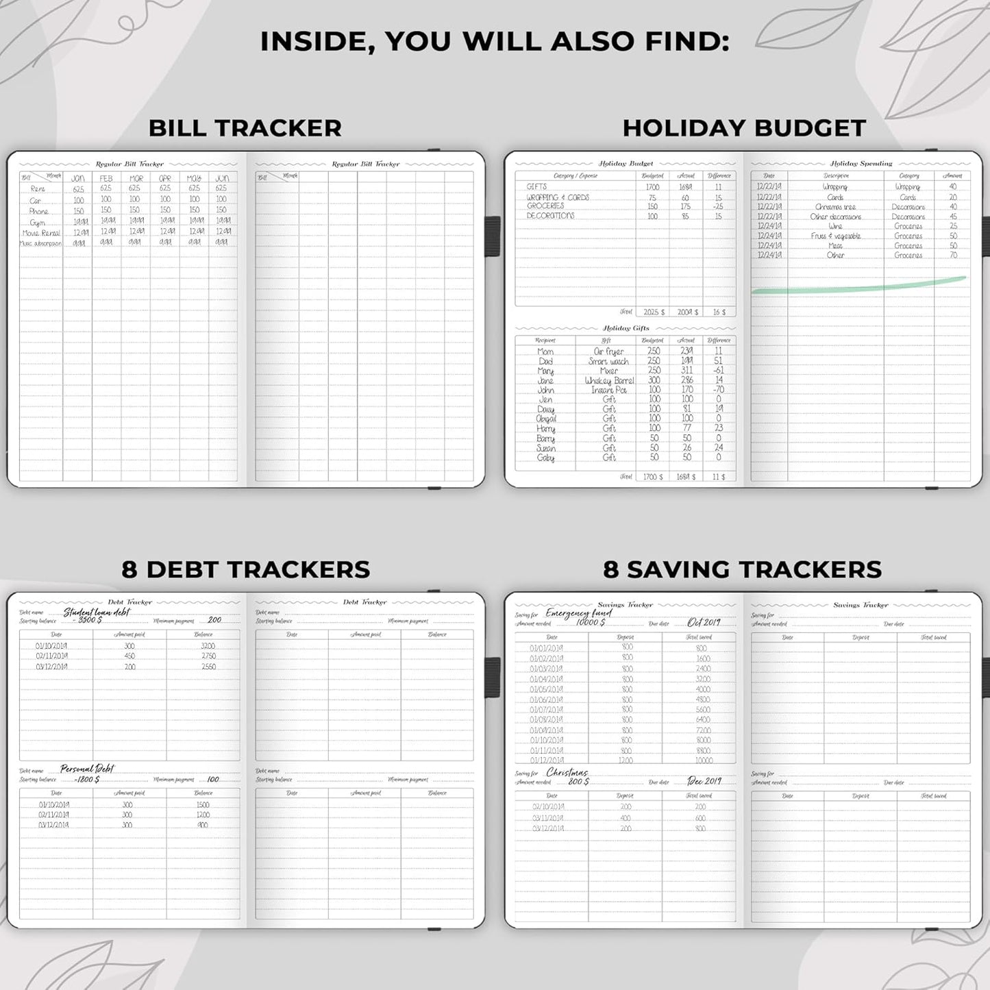 GoGirl Budget Planner – Monthly Financial Planner Organizer Budget Book. Expense Tracker Notebook Journal to Control Money, A5 (Black)