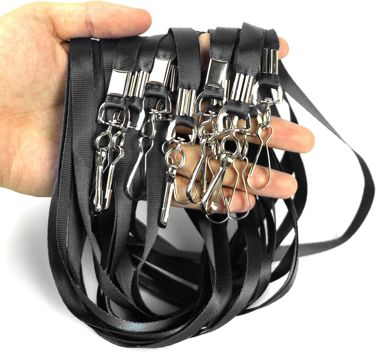 Bulk Lanyards Premium Cruise Lanyard Nylon Badge Lanyards Id Holder Perfect for Office, Kids, Teachers (Black, 50 Pack)