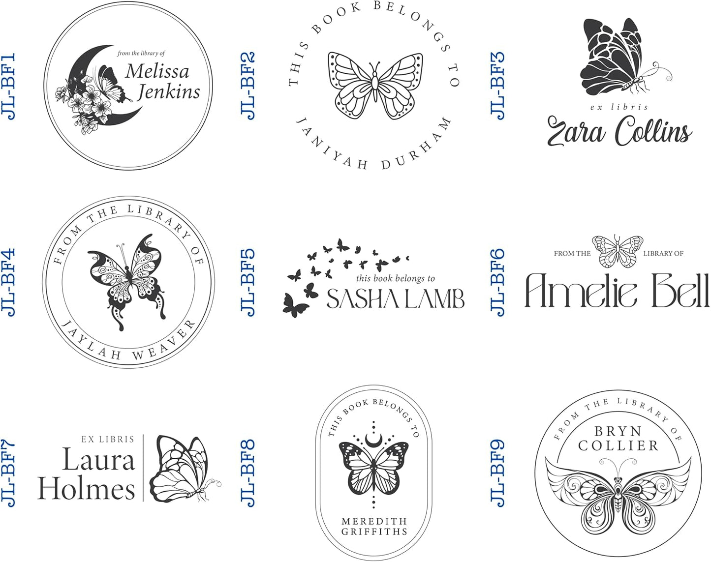 Personalized Library Book Stamp with Beautiful Butterfly Theme - Custom Embosser for Exquisite Ex Libris Imprints - Embossing Stamp - Personalized Book Embosser - Custom embossers (1 5/8” x 1 5/8”)
