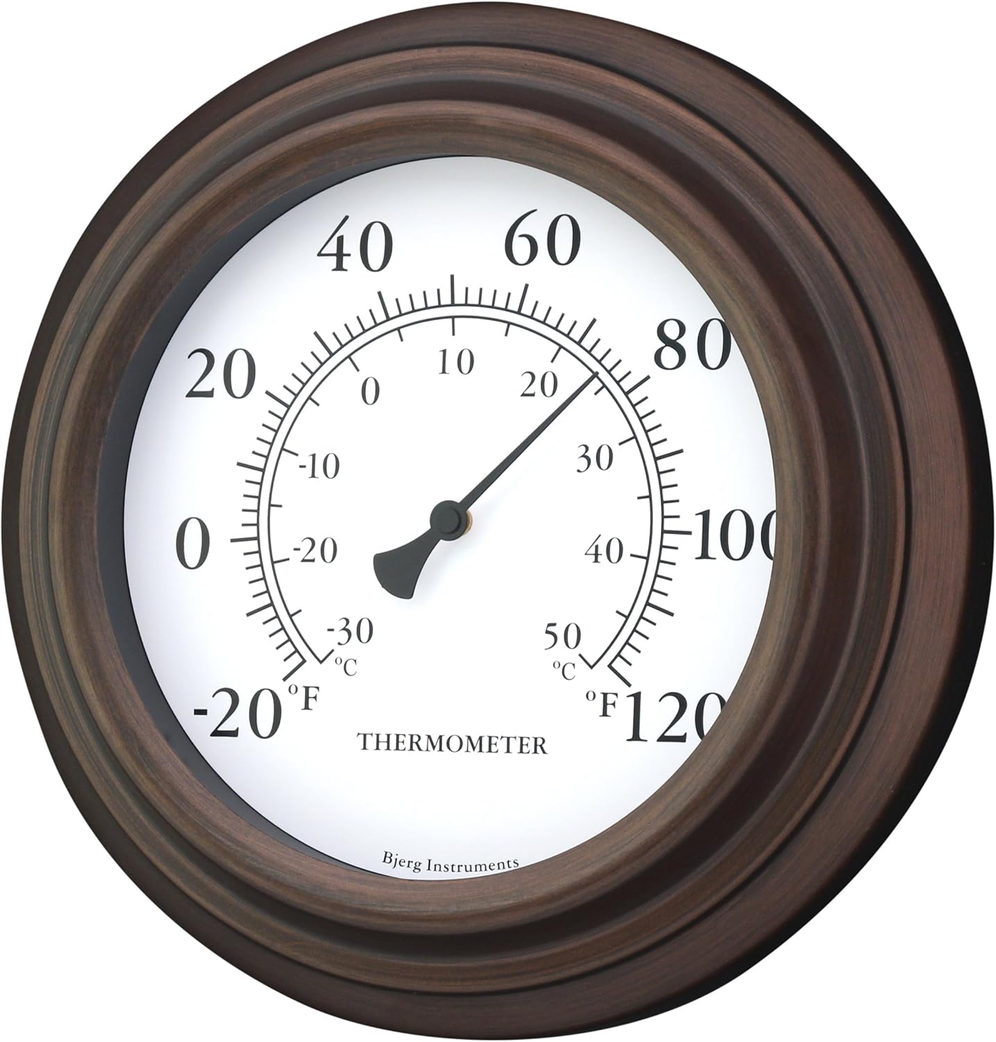 8" Decorative Indoor/Outdoor Patio Wall Thermometer (Bronze)