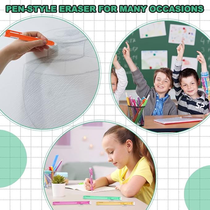 Ctosree 48 Pcs Retractable Mechanical Eraser Bulk Portable Pen Erasers - Image 7