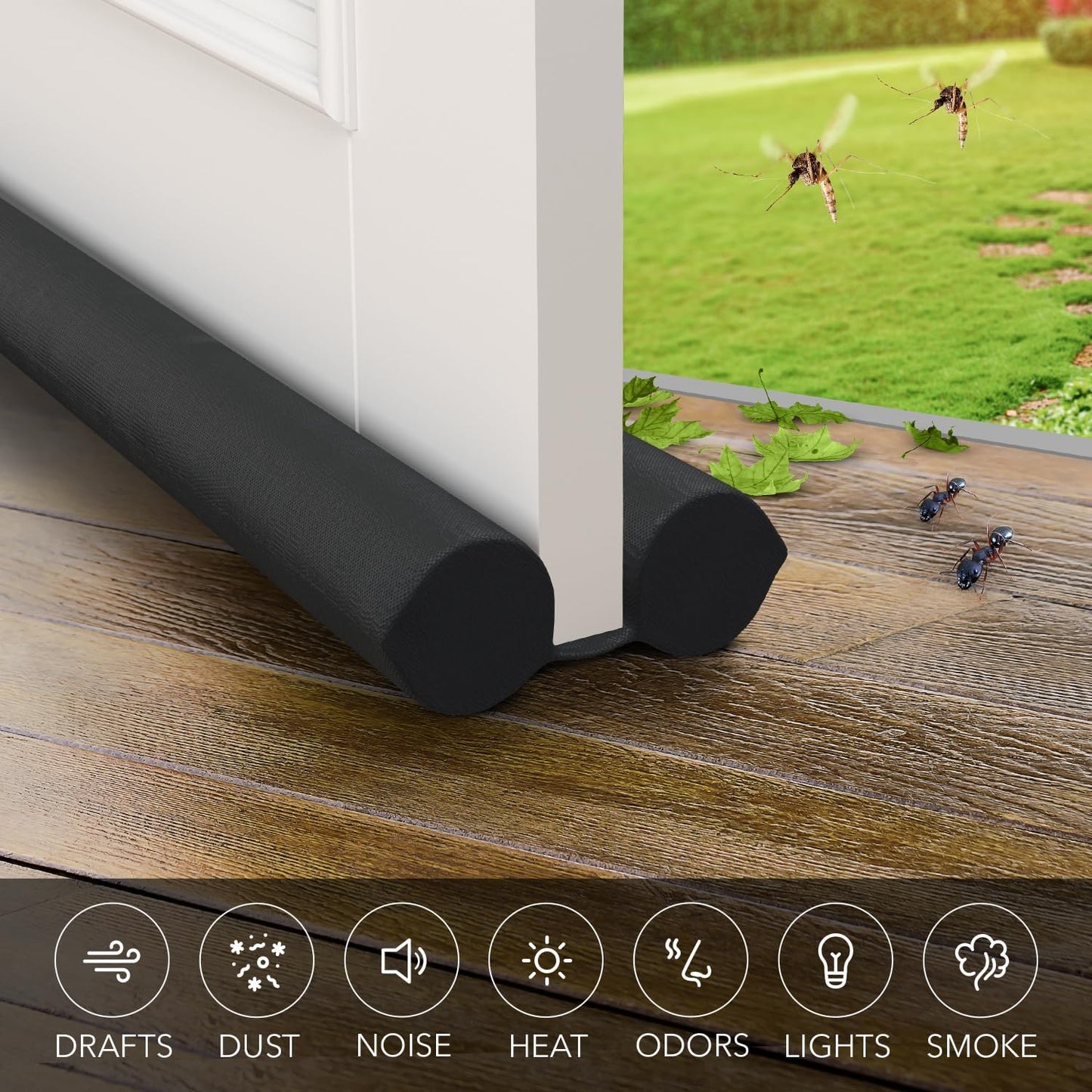 Everlasting Comfort Under Door Draft Stopper - Under Door Sound Blocker, Soundproofing, Blocks Cold Air, Hot Air & Noise, Easy Install, No Adhesive - Gap Filler , Sound Proof Bottom Seal 30"-36"