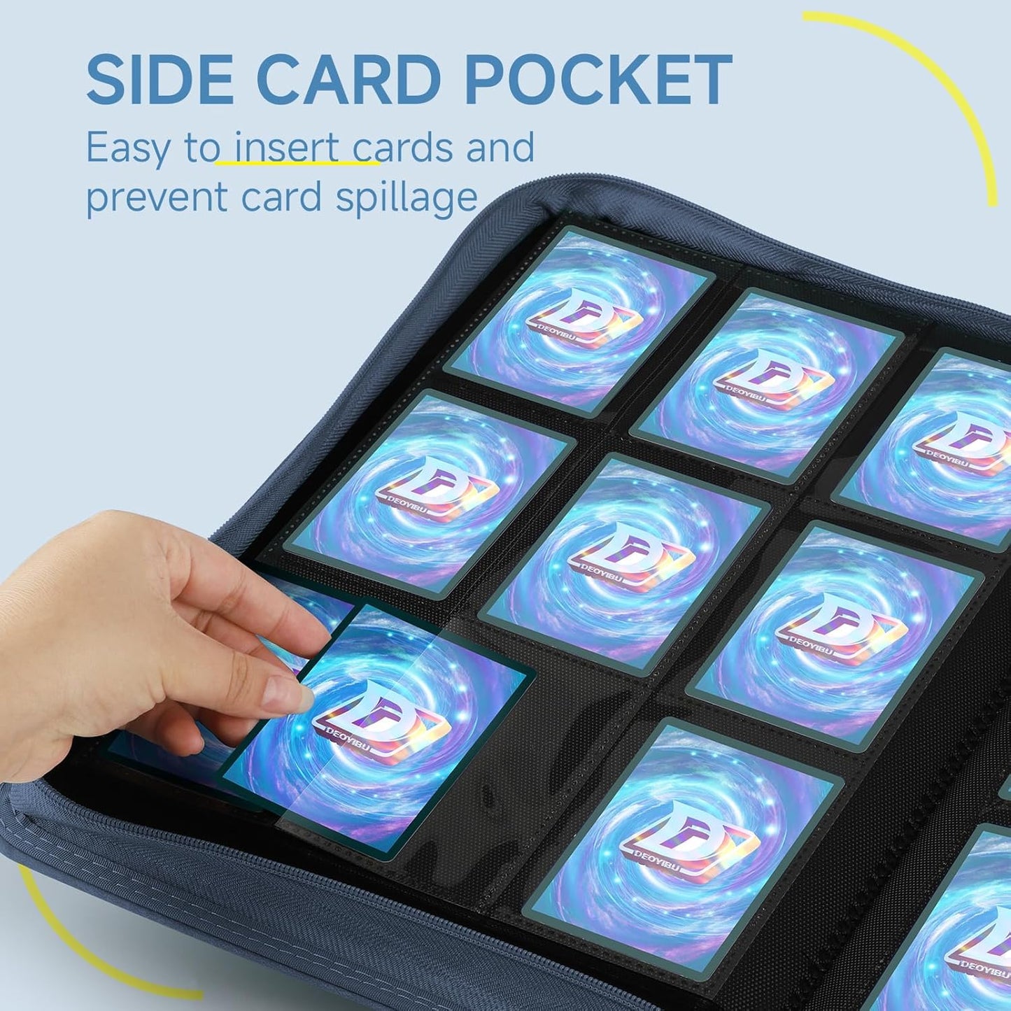 9 Pocket Card Binder,360 Pockets Trading Card Binder,Double Sided Pocket Collection Binder,Card Folder for MTG,TCG,Game Cards,Sport Cards,Navy Blue