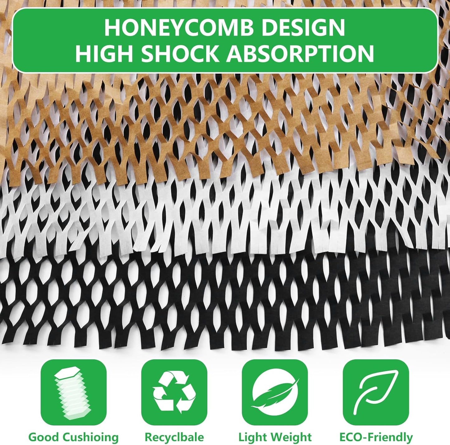 Honeycomb Packing Paper PINENUTS 15" x 131' Eco Friendly Packing Paper for Moving Recyclable Honeycomb Paper Bubble Paper Wrapping with 30 Fragile Sticker Labels and 66fthemp rope (Pink)