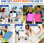 20 Pack 11 x 17 in Plastic Clipboards 20 Colors, Dual Clip Landscape | Portable - Image 7