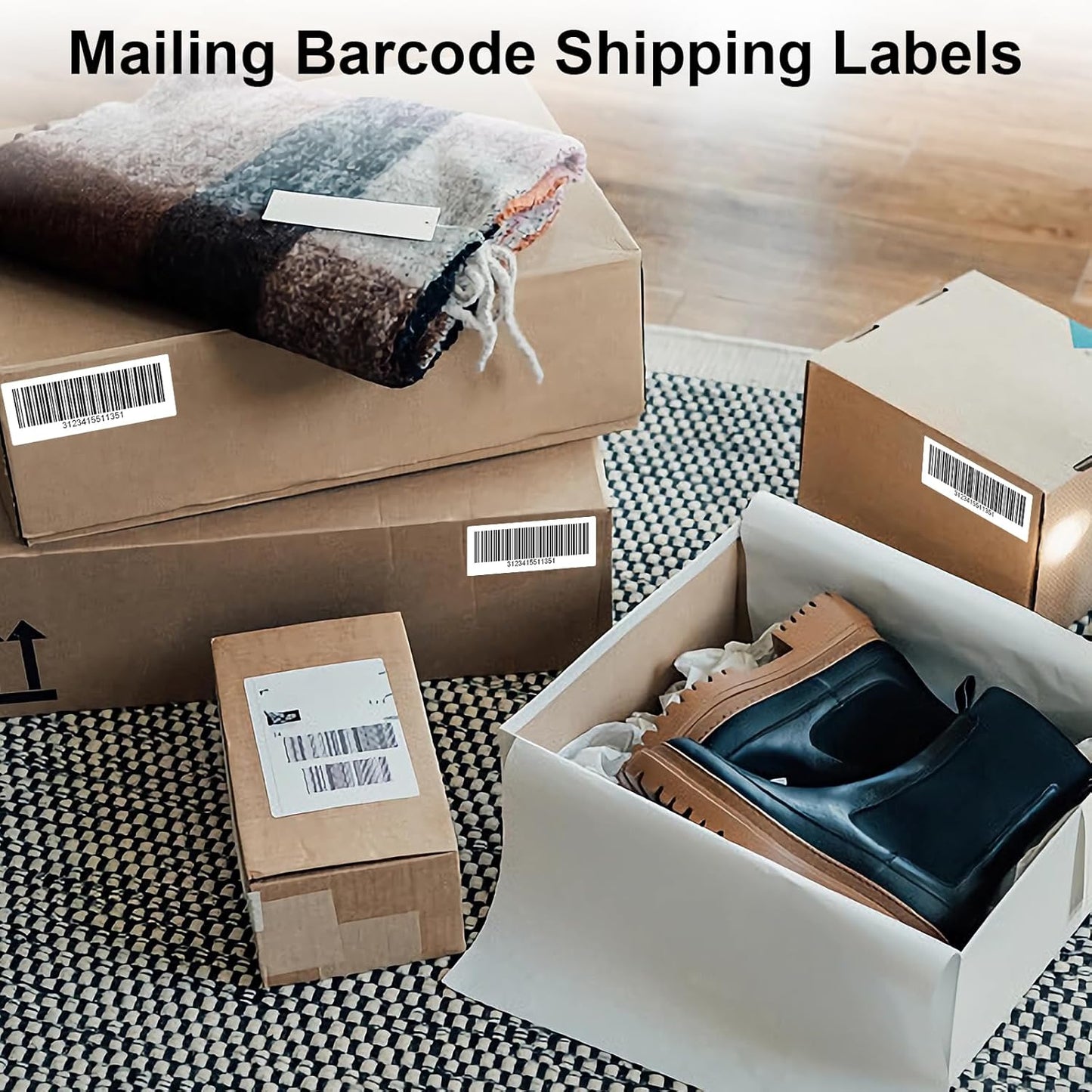 200 Sheets 6000 Labels Address Labels Sticker for Laser & Inkjet Printer, 1" x 2-5/8" White Blank Printable Shipping Address Labels, Strong Adhesive for FBA Label, Easy to Peel