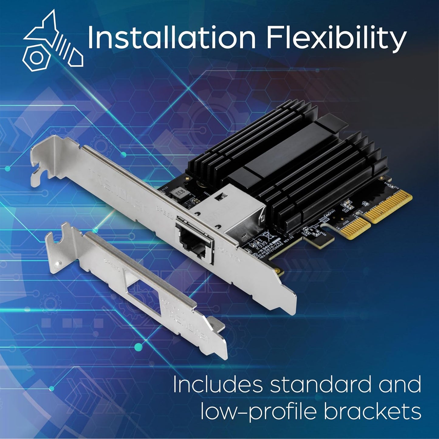 TRENDnet 10G PCIe Network Adapter, TEG-10GECTX, Convert a PCI Express Slot Into a 10 Gigabit Ethernet Port, 802.1Q VLAN Tagging, Windows and Windows Server Support