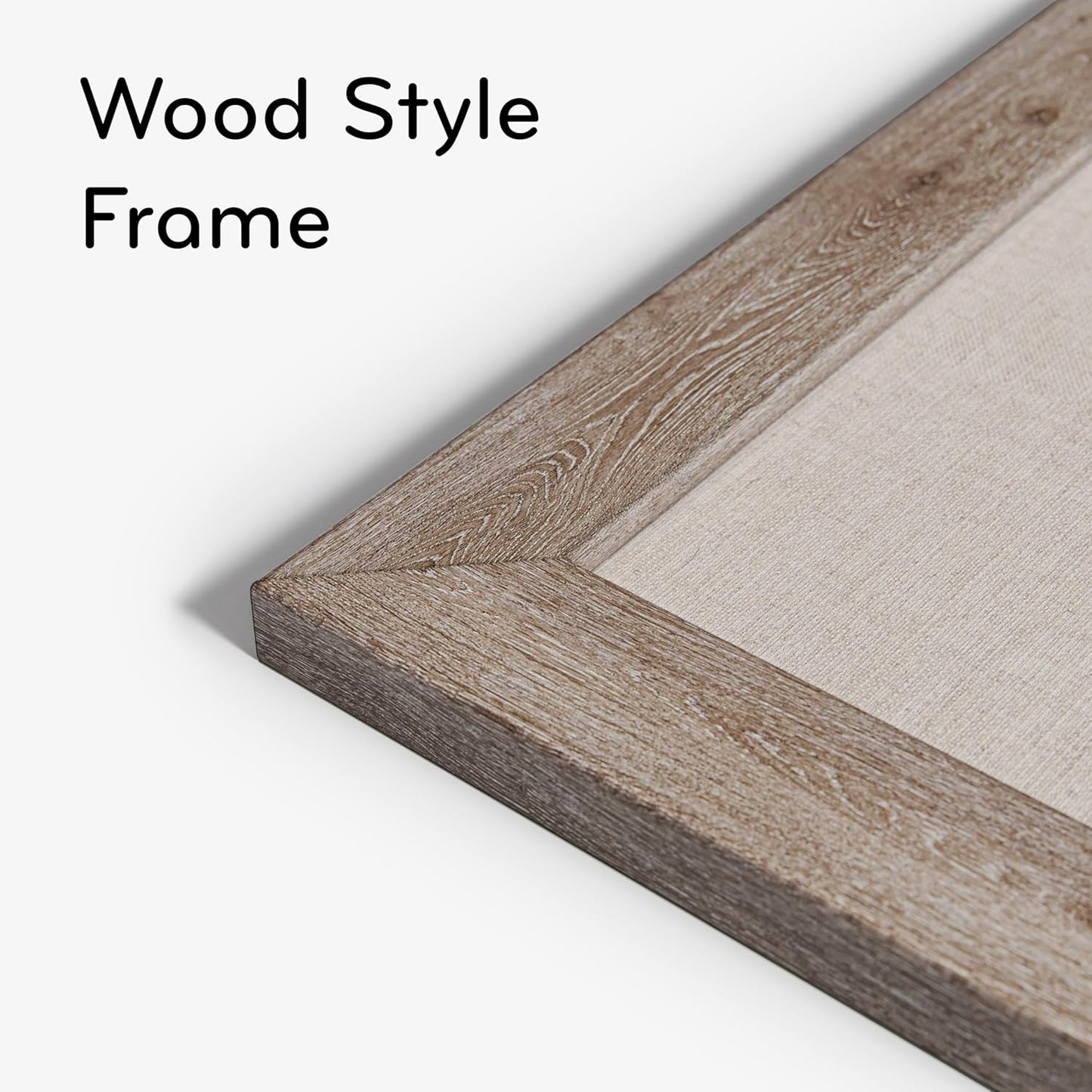 U Brands Linen Bulletin Board, 36" x 48", Rustic Wood Style Frame, Industrial Grade Pinning Surface