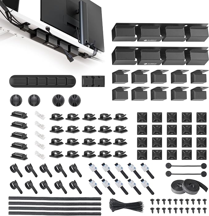 EUREKA ERGONOMIC Metal 316 PCS Cable Management Organizer Kit Cable Raceways by EUREKAERGONOMIC