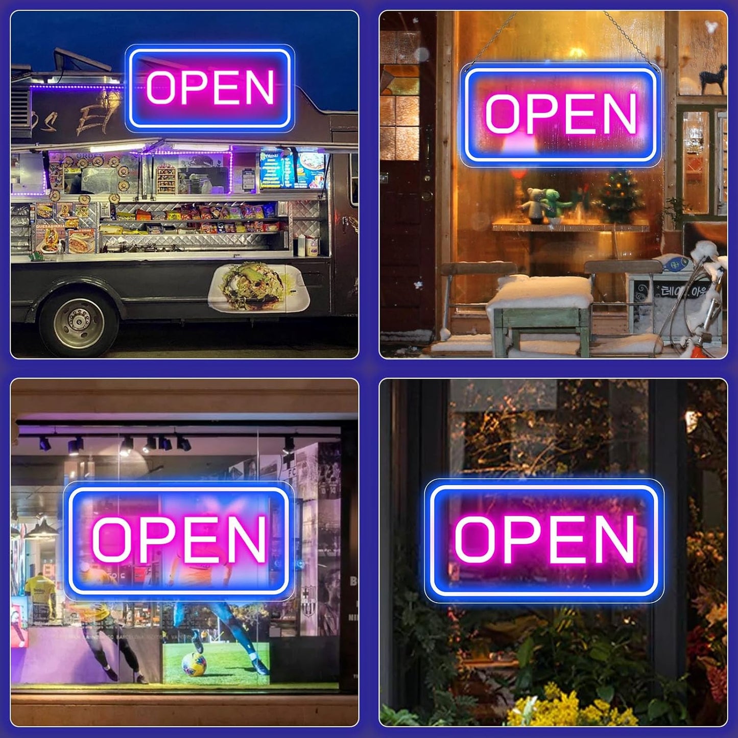Super Large Open Sign, Neon Open Signs for Business, 23''x 12'' LED Open Sign, Super Bright Open Neon Sign (Blue&Pink), with ON/OFF Switch & Adapter, Neon Light Up Sign for Window Party Wall Bars Coffee Salon Club Hotel,Horiztonal