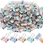 Jetec 500 Pieces 1 Inch Pastel Binder Clips Medium Colorful Paper Clamps Metal by Jetec