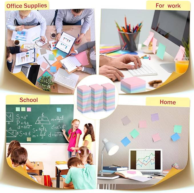 Fainne 120 Pack Sticky Notes Bulk 3 x 3 inch Self Stick Note Pads Multicolor - Image 7