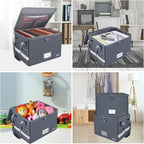 ENGPOW File Box with Lock, Fireproof Document Box with Pockets, Collapsible - Image 2