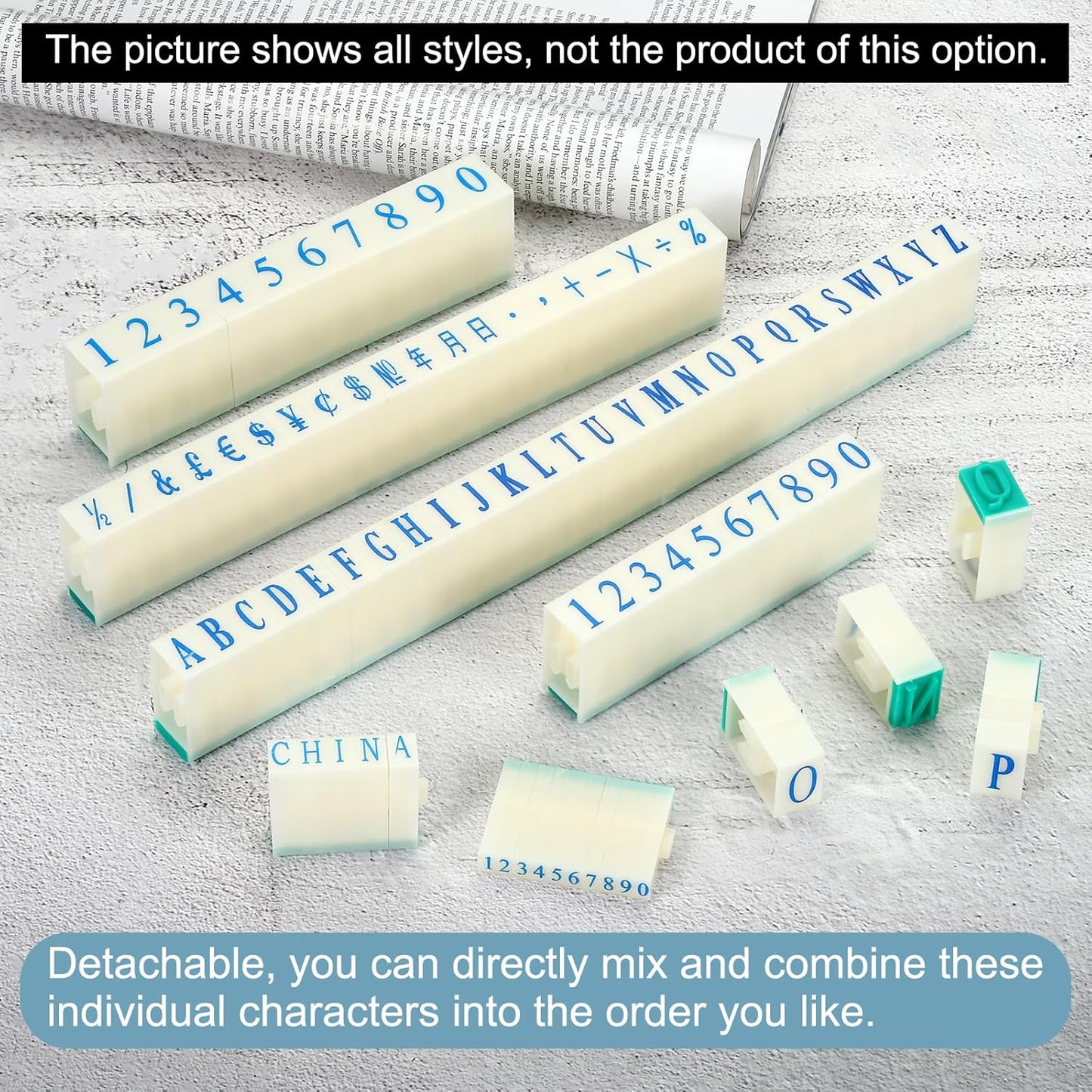 PATIKIL Detachable Number Stamp, 13mm Plastic 9 Digits Font Size 2 Numeral 0-9 Combination Set for Card Tag Scrapbook Craft Making Teaching