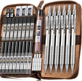 Nicpro 33PCS Metal Mechanical Pencil Set in Leather Case, Art Drafting Pencil by Nicpro